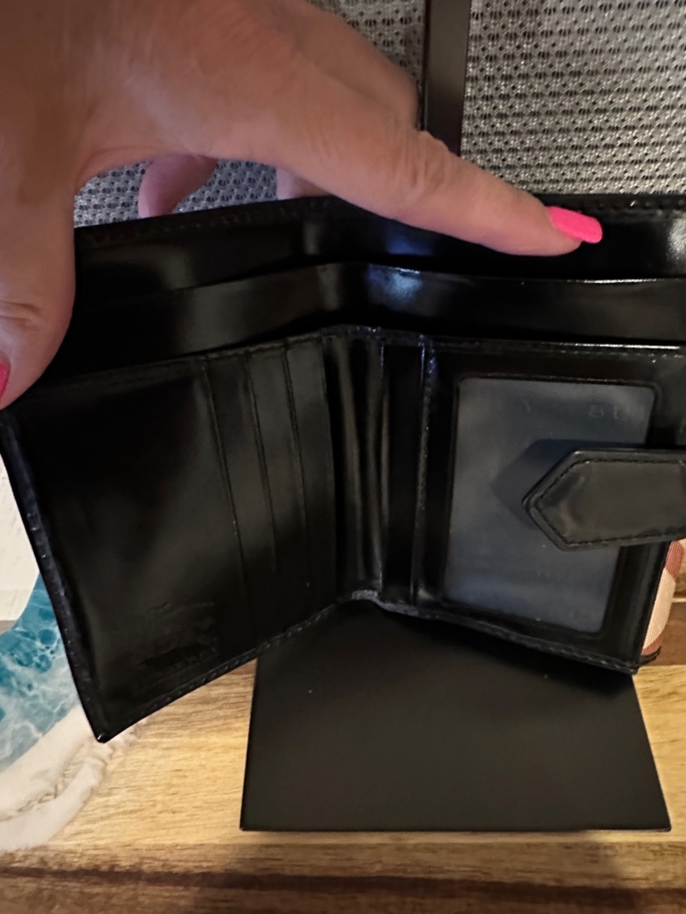 Burberry Pink & Black Check Buckle Wallet - Picture 3 of 4
